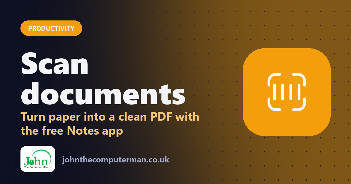 Scan documents: Turn paper into a clean PDF with the free Notes app