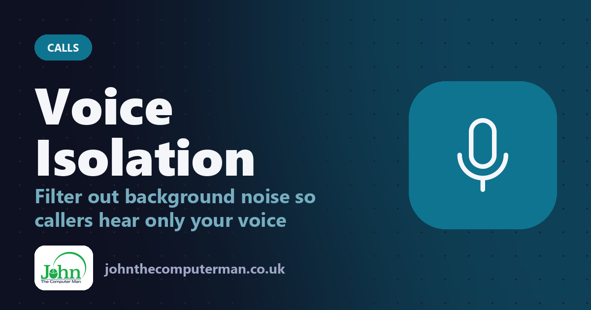 Voice Isolation: Filter out background noise so callers hear only your voice