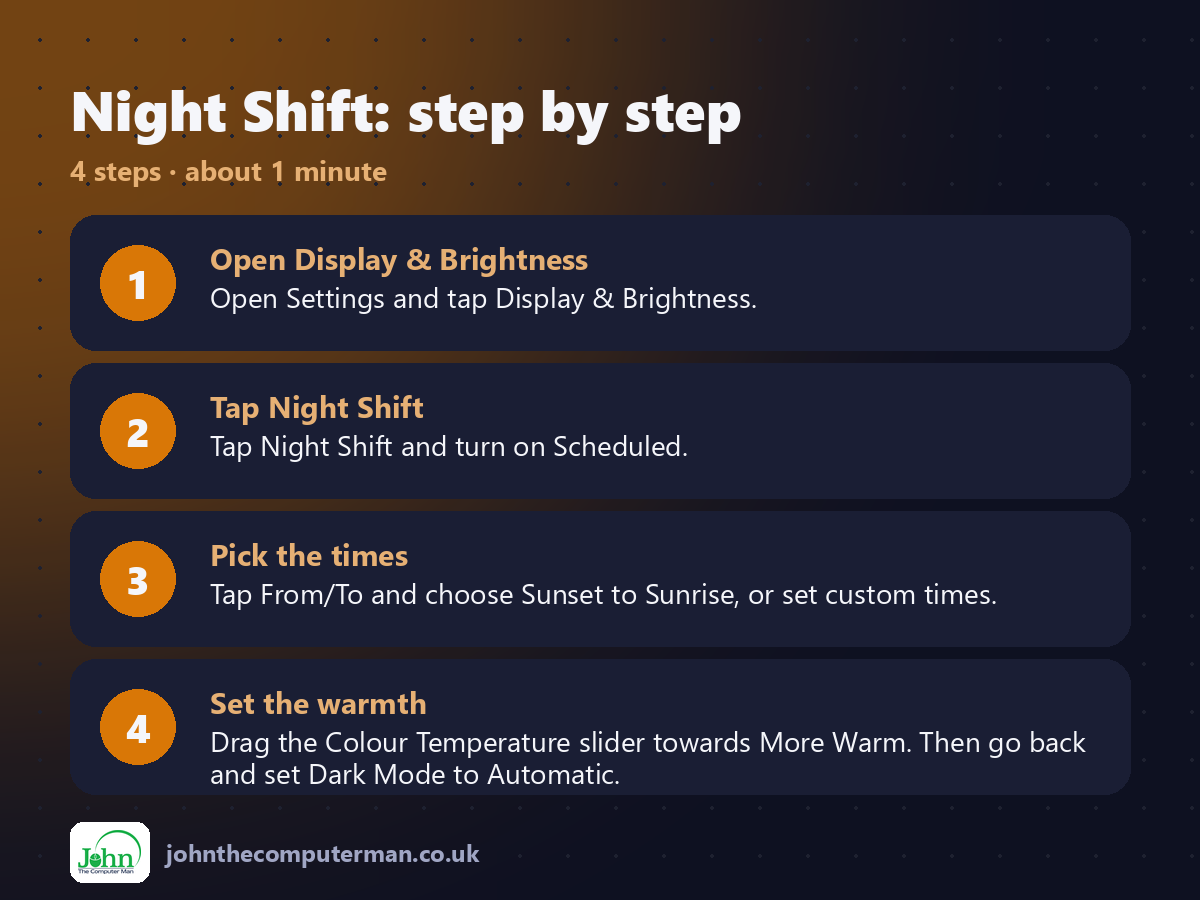 4 steps to use Night Shift on iPhone