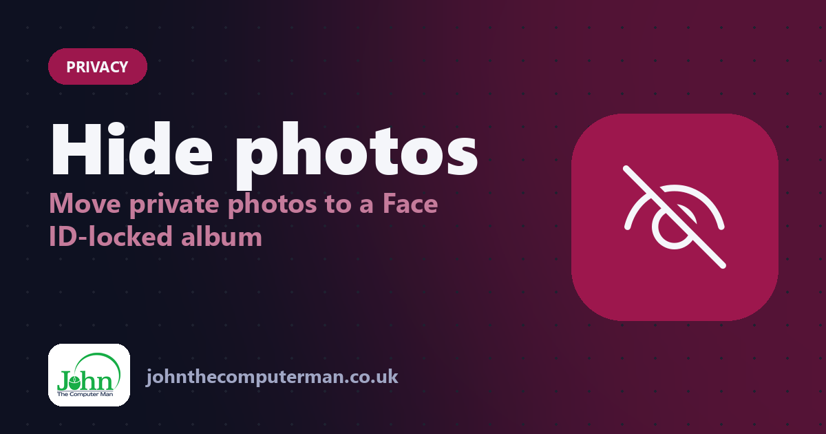 Hide photos: Move private photos to a Face ID-locked album